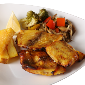 ماهی کبابی با سبزیجات رژیمی خورشاد