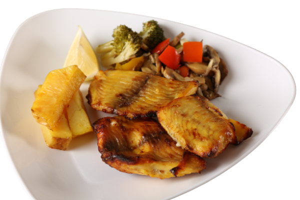 ماهی کبابی با سبزیجات رژیمی خورشاد