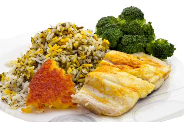 سبزی پلو با ماهی رژیمی ناهار یا شام بسته روزانه خورشاد